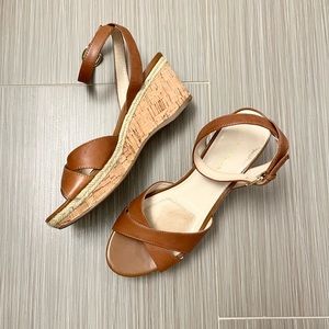 JONES NEW YORK Espadrille Leather Wedge Sandals